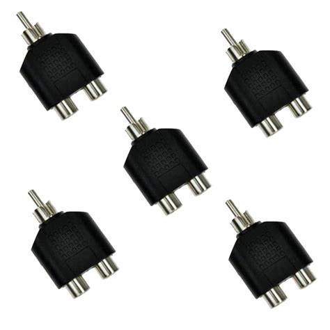 YASH VISION - Pack of 5 - RCA 1 Male to 2 RCA Female Audio Video Y ...