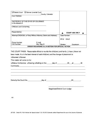 2012-2026 Form CO JDF 543 - Blank Fillable Template | Fill Out, Print ...
