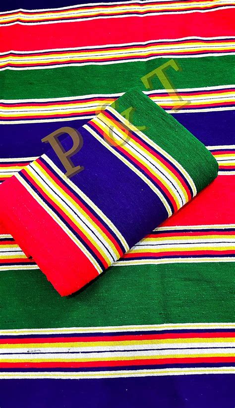 Buy P&T Beautiful Rectangular Multicolored Cotton Striped Area Rug, 5.5 ...