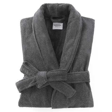 Men's Luxury Cotton Terry Cloth Bathrobe - Classic Knee-Length Spa ...