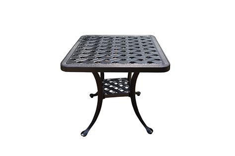 Karara Mujassme Checkered Cast Aluminium Square Low Side Table (Black ...