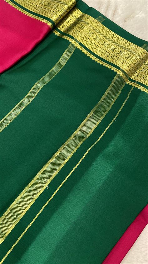 Pure crepe mysore silk saree 80 GSM silk mark certified – Kanjeevaram ...