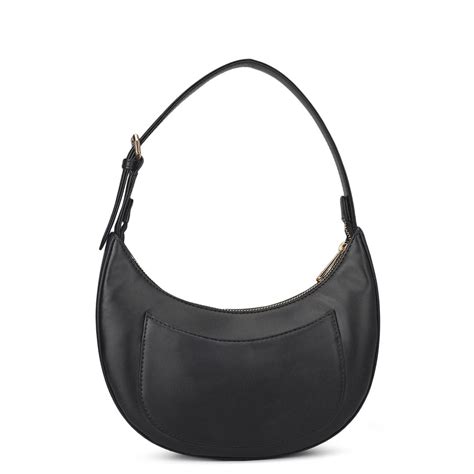 Small Canvas Plain Leather Baguette - Beige & Black – Da Milano