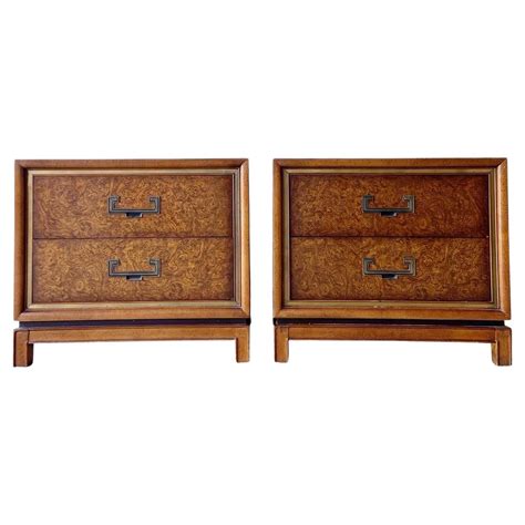 Thomasville Mid-Century Hollywood Regency Chinoiserie Burl Wood ...