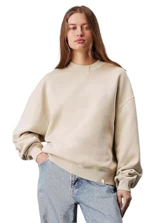 Buy KOTTY Women's Fleece Sweatshirt Solid Pattern with Classic Round ...