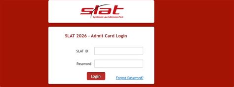 SLAT Admit Card 2026 Out, Download SLAT Test 1 Hall Ticket @slat-test.org
