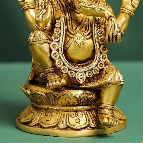 Brass Pagdi Ganesha On Chowki (10.5 Inch) – Vedansh Craft