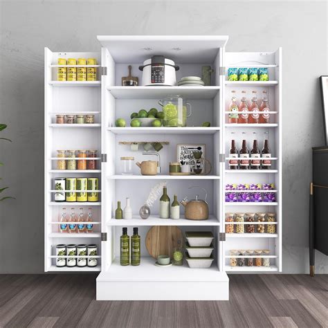 Jehiatek 47” White Kitchen Pantry Cabinet with India | Ubuy