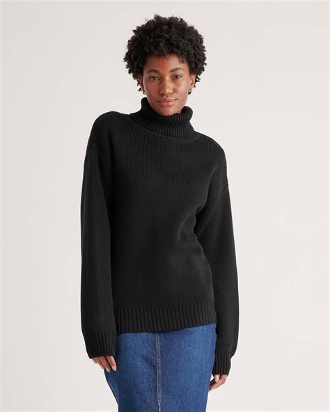 Quince Women's Turtleneck Sweater In Black | ModeSens
