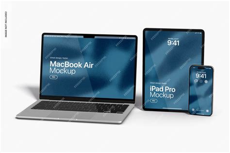 Premium PSD | Apple device set mockup front view