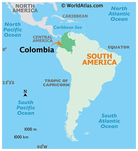 Map of Colombia - World Atlas