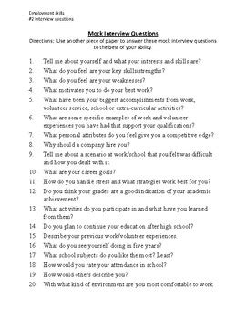 Image result for Mock Job Interview Questions