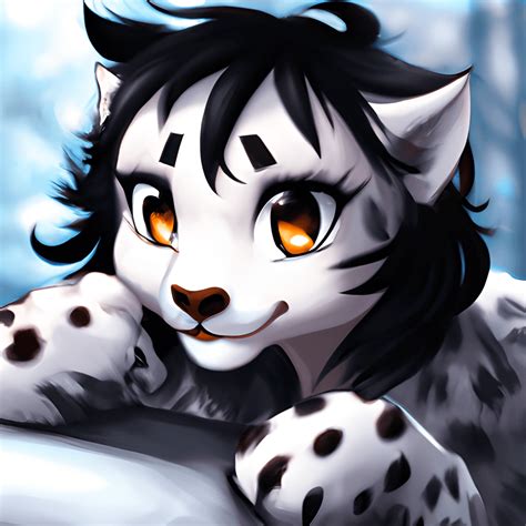 Realistic Cartoon Animals Snow Leopards