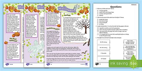 LKS2 History of Halloween Differentiated Comprehension Activity