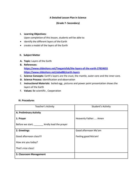 Image result for Detailed Lesson Plan in Physical Science