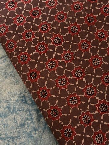 Natural Dyes Handblock Ajrakh Cotton Fabric 340 INR/metre ...