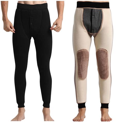 Wancir Men's Thermal Underwear Pants Fleece Lined Thermal Pant Thermal ...