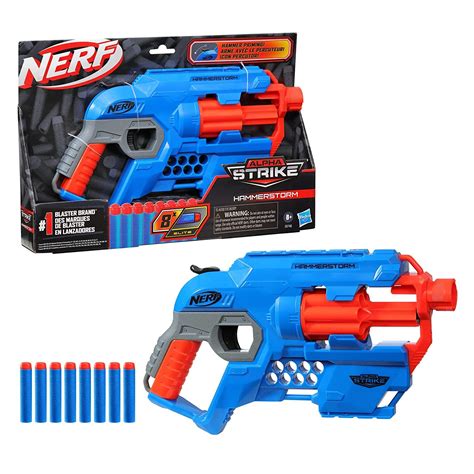 Buy Nerf Alpha Strike Hammerstorm Blaster, Hammer-Priming Action, 8 ...
