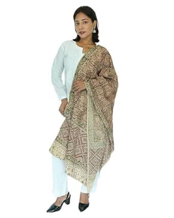 Buy Hand Block Printed Kalamkari Stole - Traditional Indian Floral ...