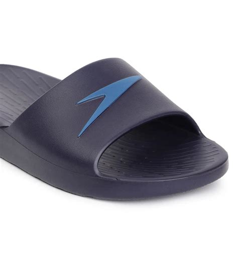 Buy Speedo Single Colour Slide True Navy-Blue Flame Footwear Online ...