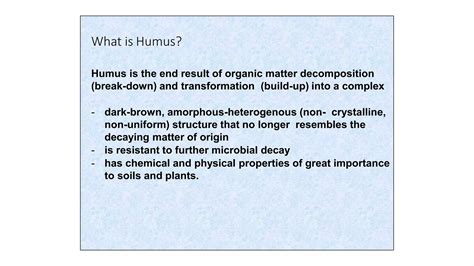 Role of organic matter in maintenance of soil fertility | PPTX