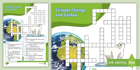 Climate Change and Carbon Crossword (teacher made) - Twinkl