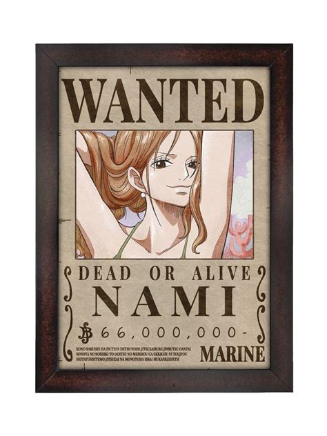 Buy One Piece Anime Nami Wanted Bounty with Brown Frame Online at ...