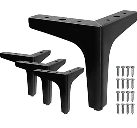 Fascination FASINATION Sofa Leg 4 Inches Matt Black Finish T Shape Set ...