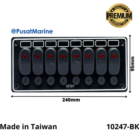 Panel Saklar Anti Air Waterproof Switch Panel 8 Gang 10247-BK - Pusat ...