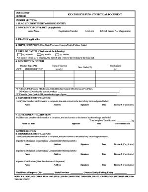 ICCAT Bigeye Tuna Statistical Document - Blank Fillable Template | Fill ...