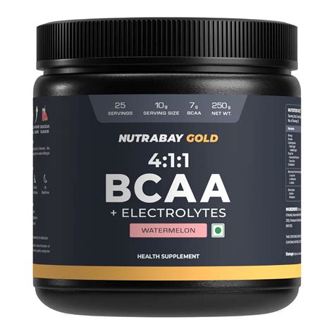 Nutrabay Gold BCAA 4:1:1 with Electrolytes - 7g Vegan BCAAs, 1000 mg ...