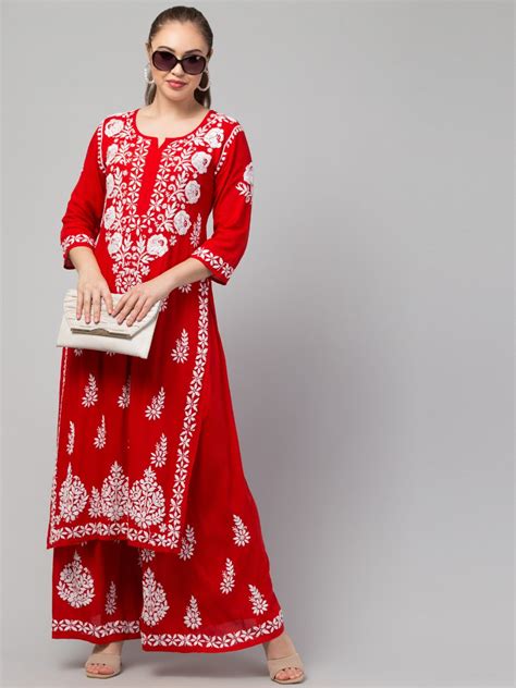 Two Pcs Suit With Hand Chikankari Work In Premium Rayon Fabric – My Store