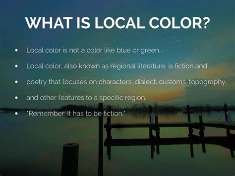 Image result for Local Color Definition