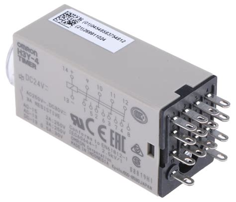 H3Y-4 DC24 10S Omron | Omron H3Y-4 Series DIN Rail, Surface Mount Timer ...