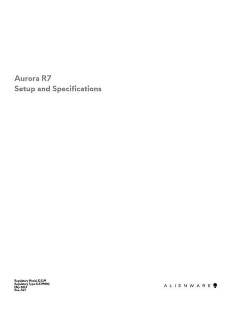 Alienware Aurora r7 Setupandspecs en Us | PDF | Usb | Usb Flash Drive