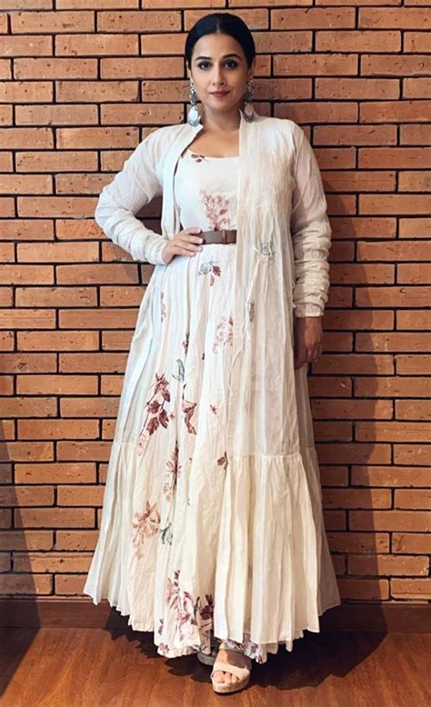 Vidya Balan promotes Shakuntala Devi in an ivory floral dress + jacket ...