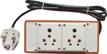 RUHAILA TWO 16 AMP 5 PIN SOCKET EXTENSION BOX WITH 2 METER HEAVY LONG ...