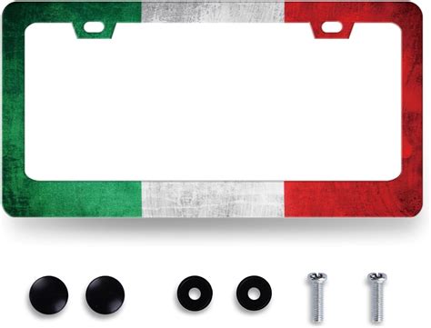 Amazon.com: Italy Flag License Plate Frame Vintage Italian Tri Color ...