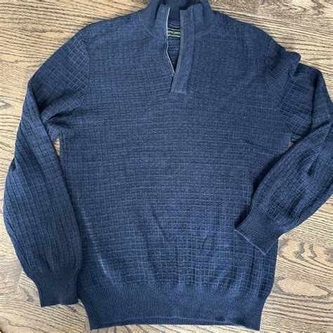 MEN'S JOSEPH ABBOUD 1/4 ZIP NAVY PULLOVER SWEATER SIZE M EUC' | eBay