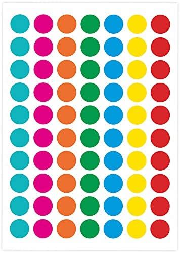 PARLAIM 1050 PCS 3/4 Inch Round Color Dots Colored Labels Stickers ...