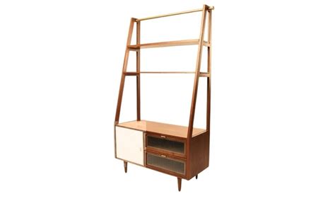 Rent Brown Wooden 1 Door 2 Drawer Ladder Frame Shelf/ Side Board