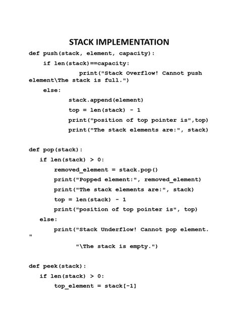 Image result for Stack Implementation Using Array PDF