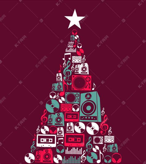 圣诞音乐对象树素材图片免费下载-千库网