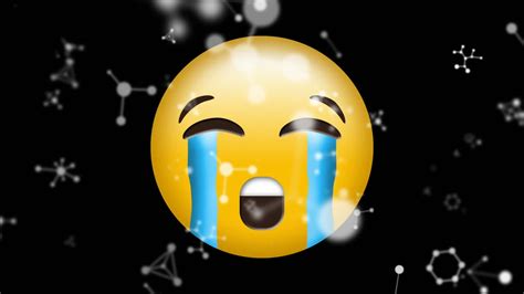 Digital animation of molecular structures floating over crying face ...