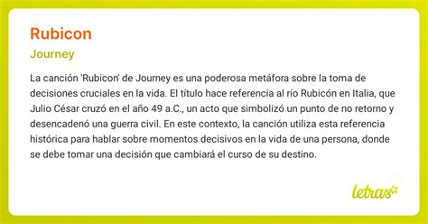 Significado de la canción RUBICON (Journey) - LETRAS.COM