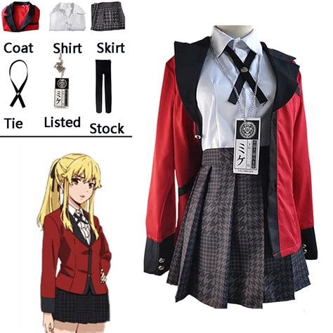 Buy Complete Set Runa Anime Yumeko Jabami Cosplay Costume Female School ...