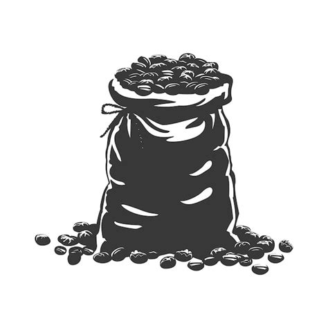 Silhouette sack of raw coffee beans black color only | Premium AI ...