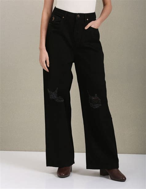 Wide Leg High Rise Jeans – U.S. Polo Assn. India