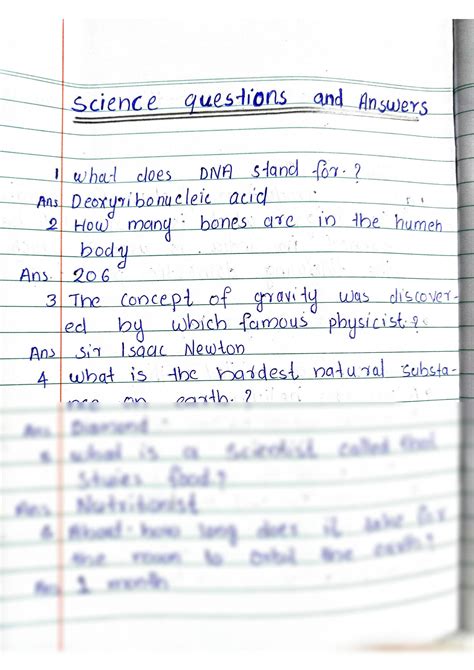 SOLUTION: Science questions and answers - Studypool