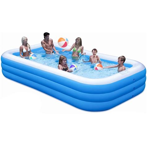 OUTO 8.5 Feet Rectangular Inflatable Pool Full-Sized Swimming Bathtub ...